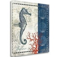 thumbnail image 1 of Tangletown Fine Art 'Coastal Blue Seahorse' Graphic Art Print on Canvas, 1 of 2