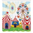 thumbnail image 3 of Ambesonne Ferris Wheel Shower Curtain, Striped Tents, 69"Wx75"L, Multicolor, 3 of 3