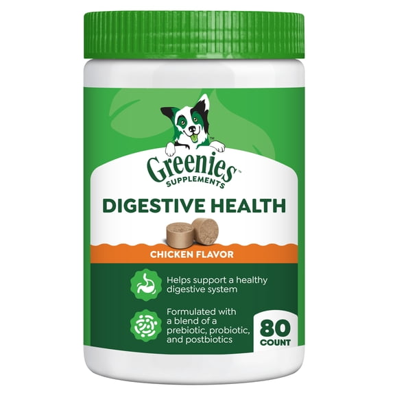 Greenies Supplements Chicken Flavor Digestive Health With Probiotics for Dogs, 15.6 oz Tub