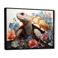 thumbnail image 2 of Designart "Brown Blue Line Art curious Animals" Animals Floater Framed Canvas Art Print, 2 of 7