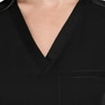 thumbnail image 4 of Ecqkame Scrubs for Women Solid Color Short Sleeve V-Neck Stretchy Comfortable Multiple Pockets Work Sets for Women Black B XS, 4 of 6