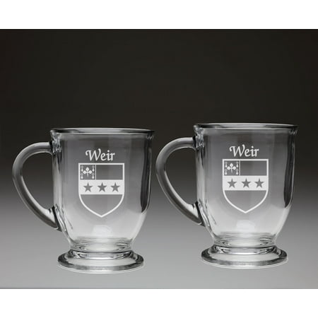 

Weir Irish Coat of Arms Glass Coffee Mugs - Set of 2