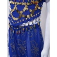 thumbnail image 6 of Alvivi Kids Girls Belly Dance Outfits Sequin Tassels Crop Top with Bloomers Pants Fancy Dress Up Blue 2Pcs/Set 3-6, 6 of 7