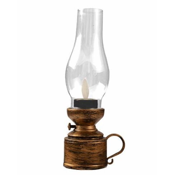 Vintage Electronic Kerosene Lantern for New Year Table Decor Retro Electronic Lamp for Indoor Use Simulation Kerosene Lamp