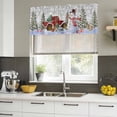 thumbnail image 4 of Grey Snowman Christmas Curtain Valances for Windows, Kitchen Valance Window Treatments Panel 2 Pack, Snowflake Red Truck Xmas Tree Gifts Rod Pocket Short Curtains for Bathroom Bedroom 60 x 18 Inch, 4 of 8