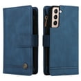thumbnail image 2 of Feishell for Samsung Galaxy S22 5G 6.1 inch Zipper Wallet Case with Wrist Strap & Shoulder Strap,Premium PU Leather Magnetic Clasp Flip Holder Card Slots Crossbody Phone Case for Women Men,Blue, 2 of 18