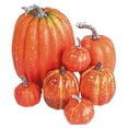 thumbnail image 4 of 7 piezas de calabazas artificiales para decorar el jardín otoñal de Acción de Gracias. Naranja, 4 of 9