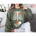 thumbnail image 3 of Halloween Maternity Sweatshirt, Skeleton Pregnancy Announcement, New Mom Hoodie, 3 of 4