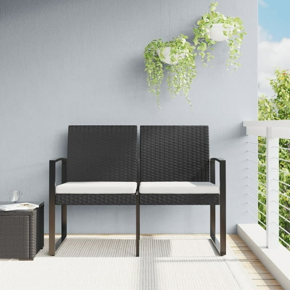 vidaXL Other Cushions Outdoor Bench, Black