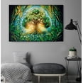 thumbnail image 4 of Tree of Life Tapastry Green Tree Tapestry Wall Hanging,Trippy Aesthetic Wall Art,Spiritual Decor,Forest Wall Hanging Decor Vibrant Nature Home Decoration for Bedroom,Living Room,Dorm (60" W x 40" H), 4 of 7