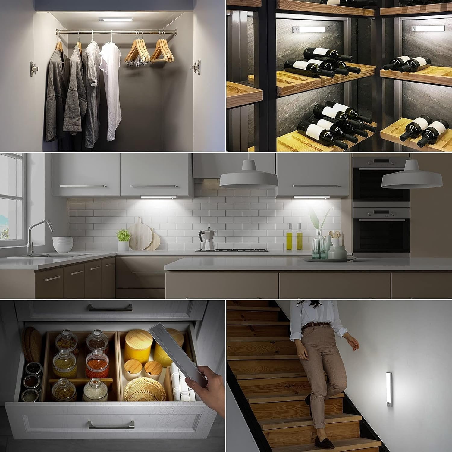36 LED Closet Lights Motion Sensored   LED Lights, Under Cabinet Lighting, Motion Sensor Light Indoor,  Lights, 1500mah Rechargeable  Operated Lights (3 Pack)