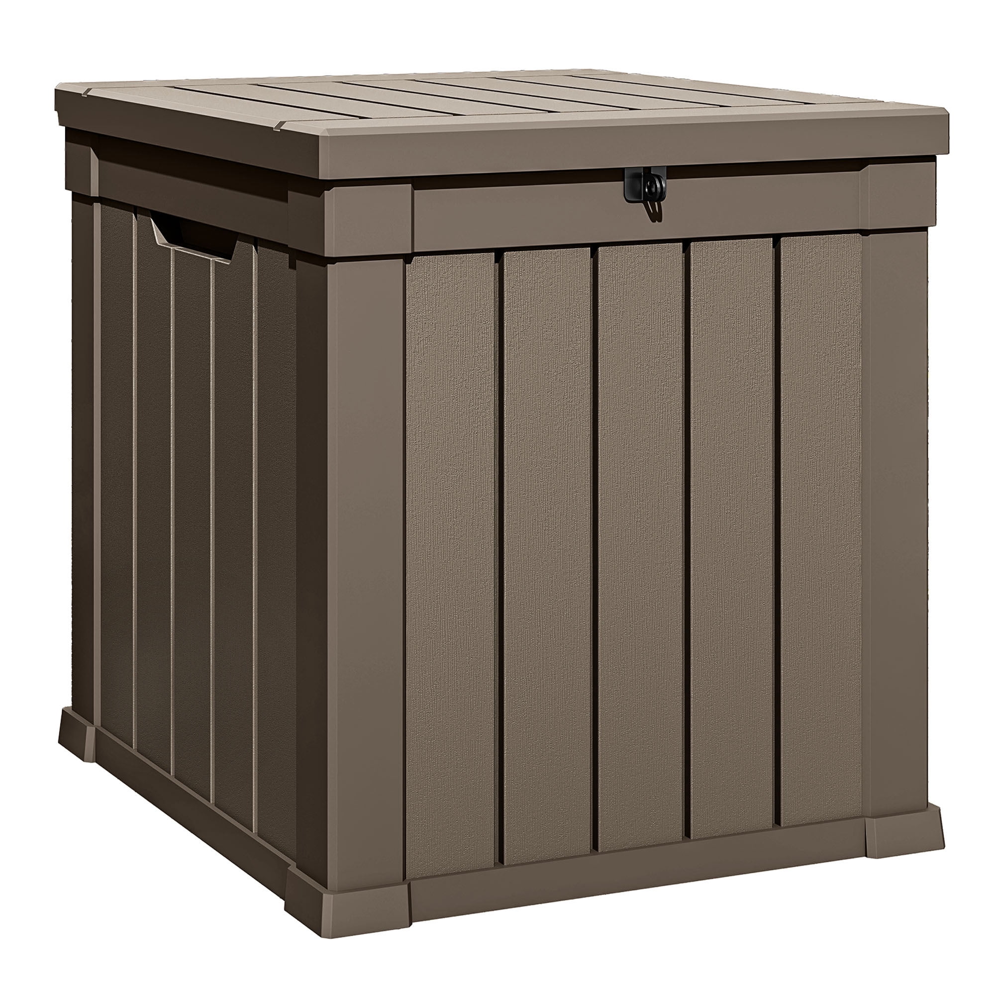 Dextrus 51 Gallon Weatherproof Resin Deck Box, Lockable Outdoor Storage Container, Multi-Purpose Patio Storage Bin for Package Delivery, Garden Tools, Pool Accessories and Outdoor Cushions, Taupe