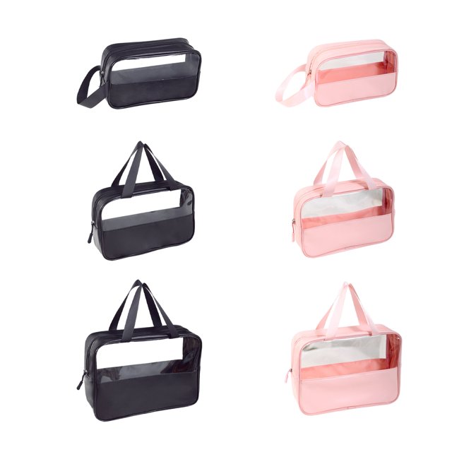 Ruiboury Transparent Makeup Bags - Portable For Easy Access Waterproof And Moisture-proof black small size