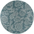 thumbnail image 3 of Veranda Transitional 8' Round Aqua and Light Gray Polypropylene Outdoor Area Rug, 3 of 6