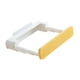 thumbnail image 1 of Estante de almacenamiento para lavabo, organizador retráctil con gancho, colgadores, ahorro de espacio, montado en la pared para baño e inodoro Amarillo, 1 of 9