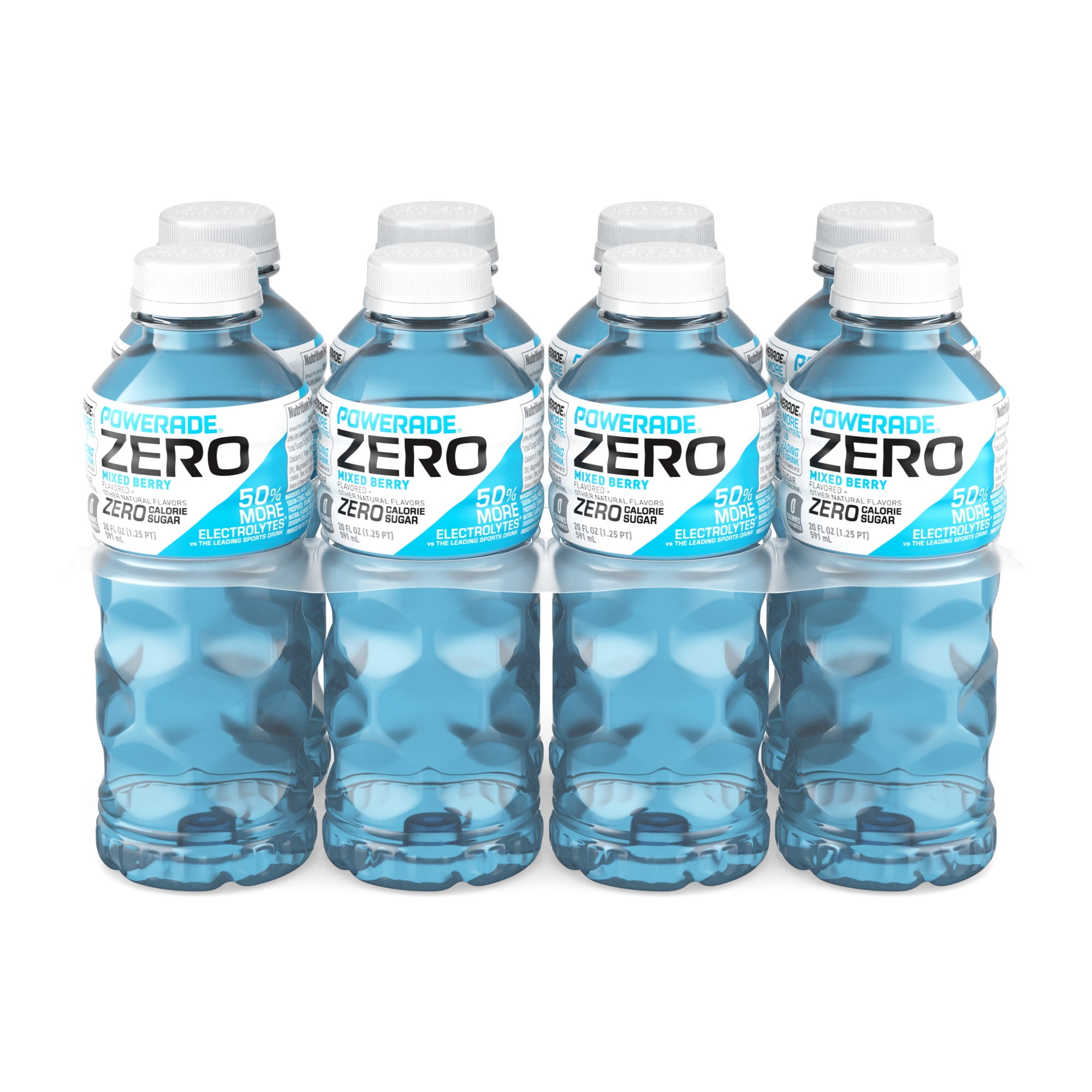 POWERADE Zero Sugar Mixed Berry Electrolyte Sports Drink Bottles, 20 fl oz, 8 Pack