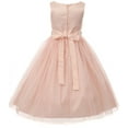 thumbnail image 2 of Little Girls Dress Satin Pearl Rhinestones Tulle Pageant Party Flower Girl Dress Blush Size 6  (K64K43), 2 of 4