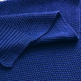 thumbnail image 3 of PiccoCasa 1Pcs Cotton Textured Solid Soft Decorative Knit Blanket Blue 50" x 60", 3 of 6