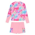 thumbnail image 6 of Alvivi Kids Long Sleeve Rash Guard Swimsuit UPF 50+ Swimwear Girls Rash Shirts Top Swim Shorts Set Pink 8, 6 of 7