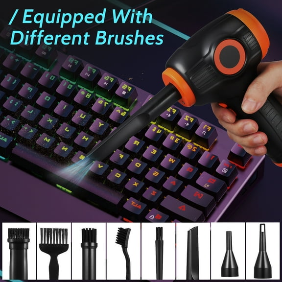 SHLT Mall Cordless Compressed Air Duster, Rechargeable 6000mAh 50000RPM Compressed Air Blower for Keyboard, PC, and Car Cleaning