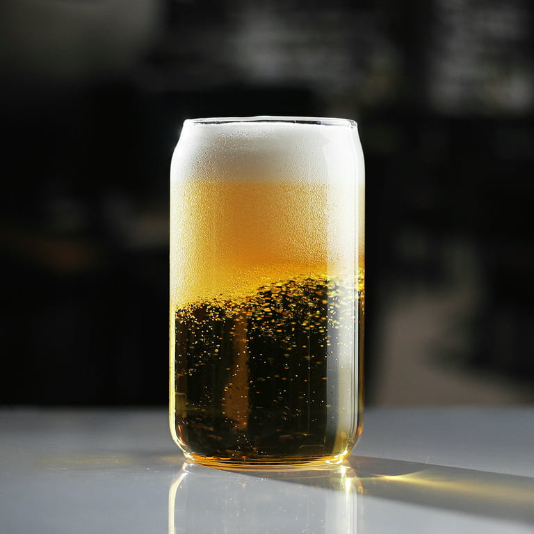 Dragonus Beer Can Glasses - Can Shaped Beer Glass Cups -- Soda Pop Can  Shaped Beer Glasses are Nucleated for Better Tasting Beer
