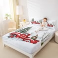 thumbnail image 4 of Feelyou Christmas Truck Twin Sheet Sets, Kawaii Snowman Birds Twin Fitted Sheet, Xmas Tree Gifts Flat Sheet, Microfiber Bedroom Decor, 3pcs, 4 of 7