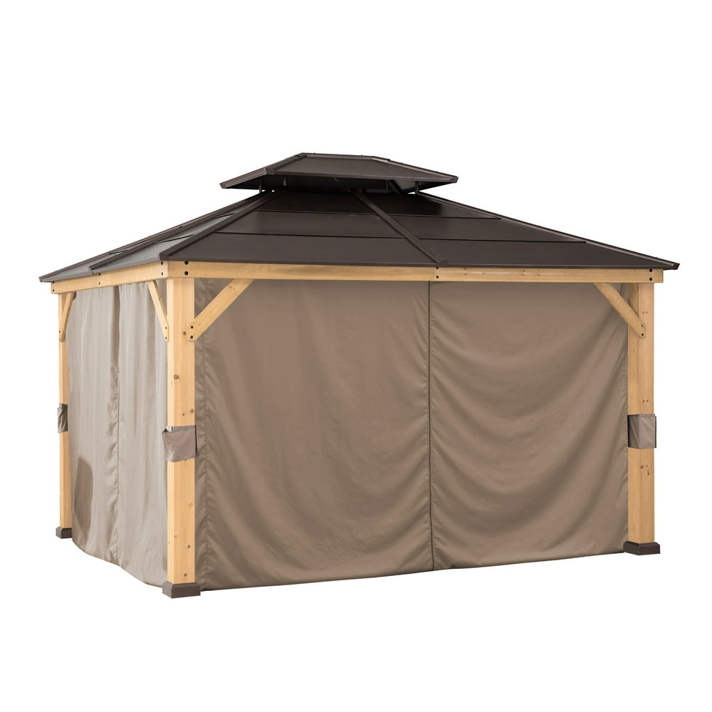 Sunjoy Replacement Curtain 12' x 14' Brown Outdoor Curtains With