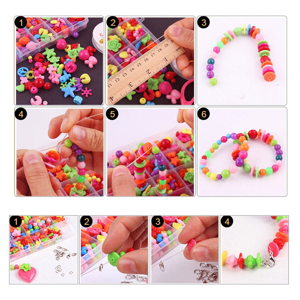 Jewelry Making kit Beads for Bracelets Making kit for Girls. 500+ Pieces  Variety Shapes and Colors Perfect Toys for Girls Kids Age 4-6-8-10-12