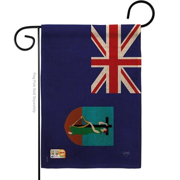 13 x 18.5 in. Montserrat Burlap Flags of the World Nationality Impressions Decorative Vertical Double Sided Garden Flag