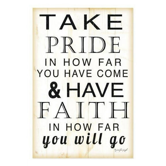 Take Pride In How Far You've Come Farmhouse Shiplap Style Wood Sign 12x18