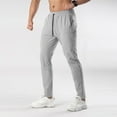 thumbnail image 2 of Ceisia Men Solid Color Loose Casual Pants Elastic Waist Drawstring Sports Gift Work Trousers, 2 of 5