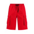 thumbnail image 7 of XDZJLR Big And Tall Cargo Shorts Men Casual Shorts With Pockets And Drawstring Solid Color Versatile Hiking Shorts Red Xl, 7 of 7