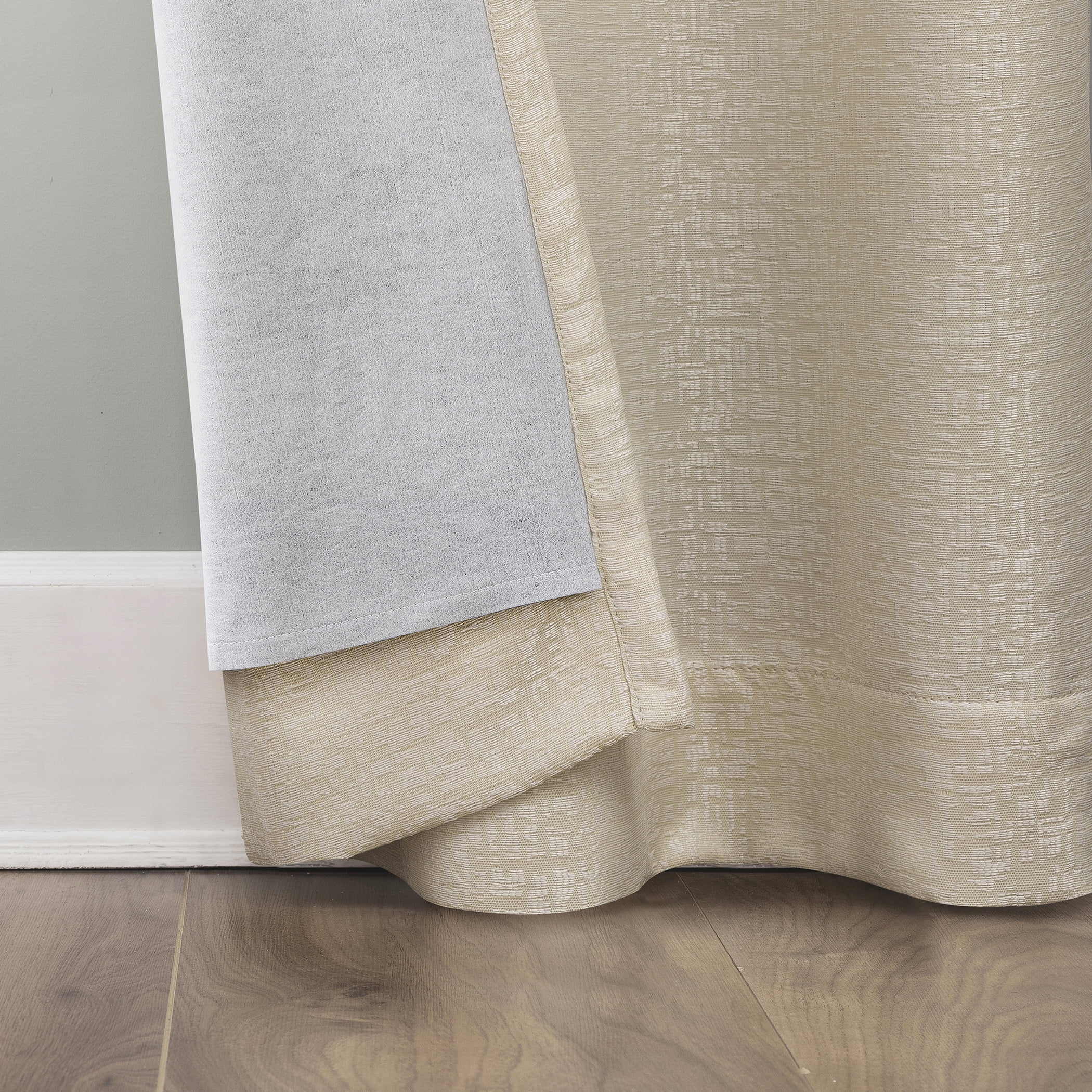 Sun Zero Serenity 2-pack Abstract Magnetic Closure 100% Blackout Grommet Curtain Panel Pair, 36"W x 63"L, Natural