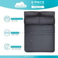 thumbnail image 3 of DREAMCARE - Bed Sheets Set - King Size Sheet with Side Pocket - 6pcs Set, 21 inches, Dark Gray, 3 of 8