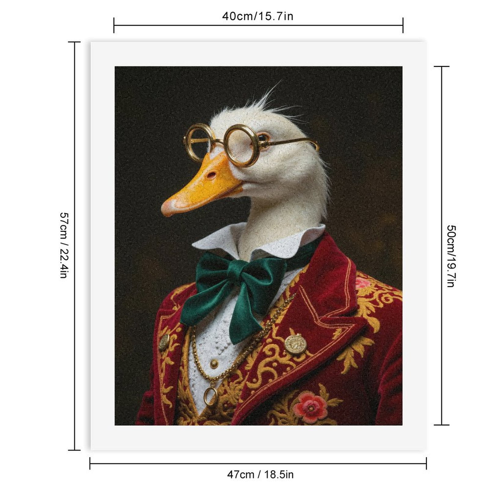 Paint by Numbers Kit for Adults, Elegant Duck In Vintage Attire Paint by Numbers, Easy Paint by Numbers Kit for Adults Beginner, DIY Adult Paint by Number Kits on Canvas, Home Decor