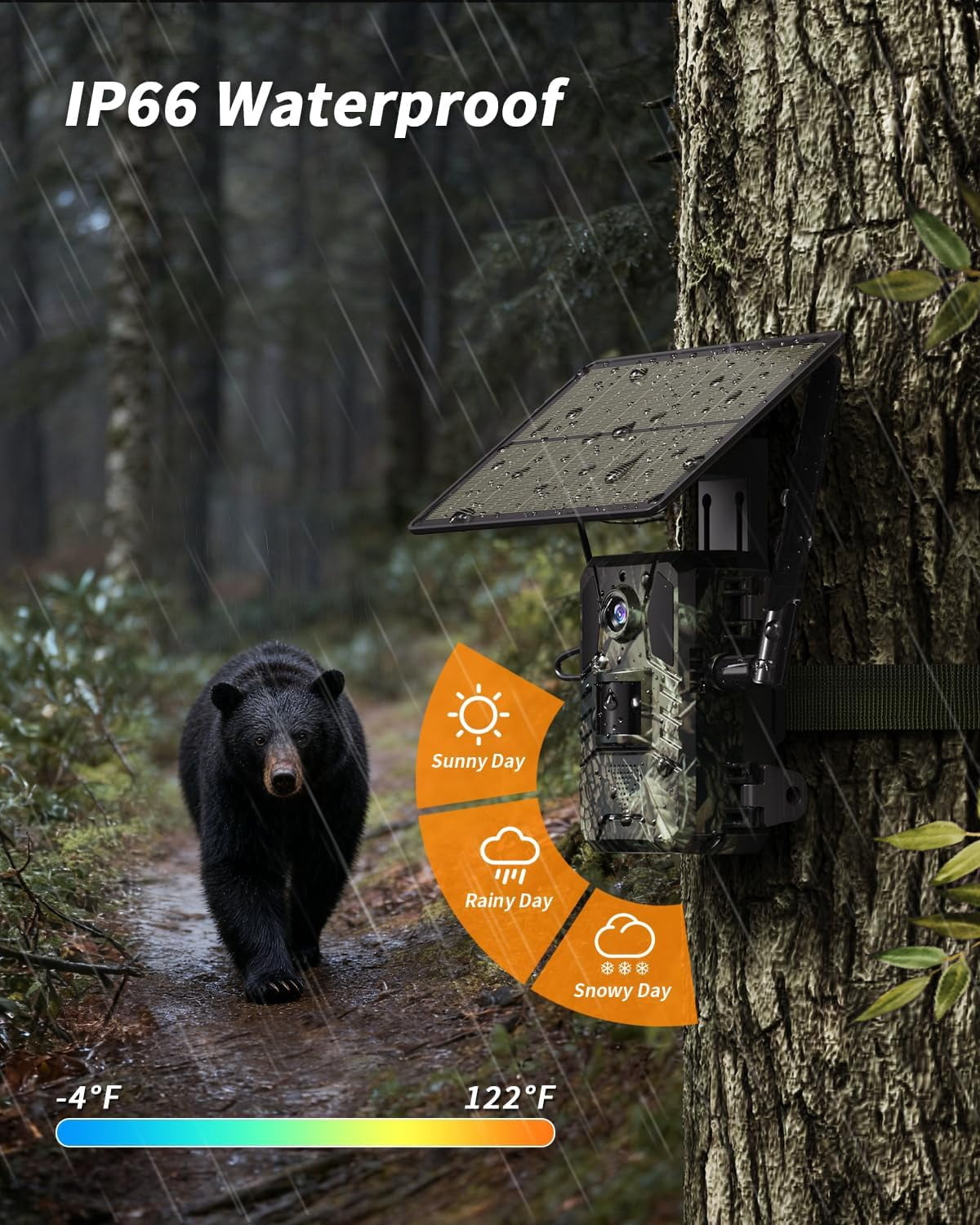 Loatos Trail Camera, Cellular Trail Camera with Built-in SIM Card 4G Unlimited Data Plan 2k HD Live Streaming Game Cameras with Night Vision Motion Activated Waterproof IP66 4W Solar Panel Trail Cam