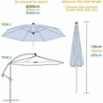 thumbnail image 4 of Waterproof Patio Cover, Cantilever Offset Umbrella Cover, Sun Protection Patio Umbrella Cover Double Windproof Design For Year-Round Use And Easy Cleaning, 265Cm, 4 of 6