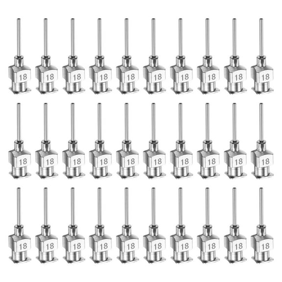 Uxcell 30pcs 18G Stainless Steel Dispensing Needles, 1/2" Glue Needle Tube Blunt Tip