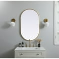 thumbnail image 2 of Metal Frame Oval Mirror 24x40 Inch in Brass, 2 of 3