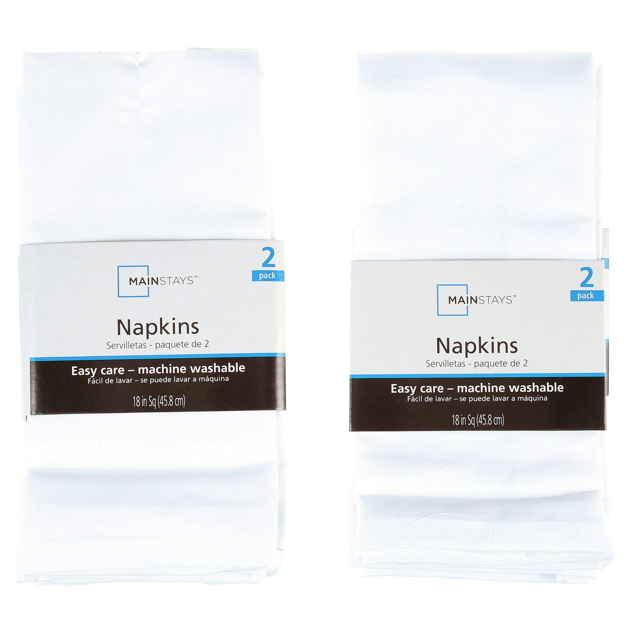 Mainstays Solid Fabric Napkin, Arctic White, Set of 12