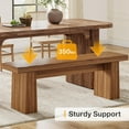 thumbnail image 4 of Tribesigns Wooden Dining Table Bench, 47-Inch Dining Table Bench Long Kitchen Bench with Sturdy Frame, Modern Entryway Bench for Living Room Hallway (Brown), 4 of 7