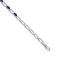 thumbnail image 4 of 14K White Gold Plated Sapphire Gemstones Bracelet, 4 of 6