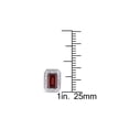thumbnail image 3 of 1.50 Carat (Ctw) Garnet Emerald-Cut Solitaire Stud Earrings in Sterling Silver with Accent Diamonds for Women, 3 of 5