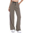 thumbnail image 2 of Cadmus Plus Size Wide Leg Sweatpants for Women Drawstring Elastic Waist Fall Winter Casual Workout Pants with Pockets,Greige,2XL, 2 of 9
