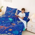 thumbnail image 3 of Feelyou Blue Skeleton Dino Full Size Sheets for Boys, Animals Bone Print Bed Sheets, 4-Piece, 3 of 5