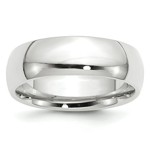 14k White Gold 7mm Comfort-Fit Band