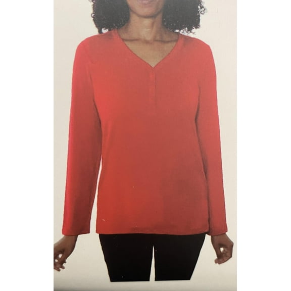 Mario Serrani Women's Henley Tunica, Red Small