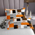 thumbnail image 3 of Erosebridal Patchwork Rectangle Quilt Sets for Queen Size Bed,Geometry Stripe Bed Set,Abstract Artwork Decor,Lightweight,3pcs, 3 of 5