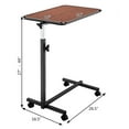 thumbnail image 3 of Ktaxon Medical Adjustable Overbed Bedside Table with Wheels Wood Grain, 3 of 10