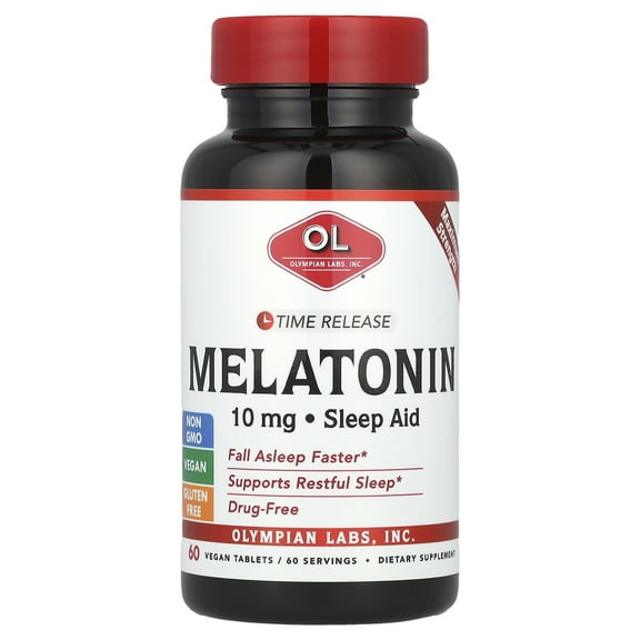 Olympian Labs Melatonin Time Release Tablets, 10 Mg, 60 Ct